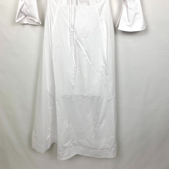 NWT Jonathan Simkhai Alex Pleated Cut Out Maxi Midi Dress White Medium - Picture 10 of 13